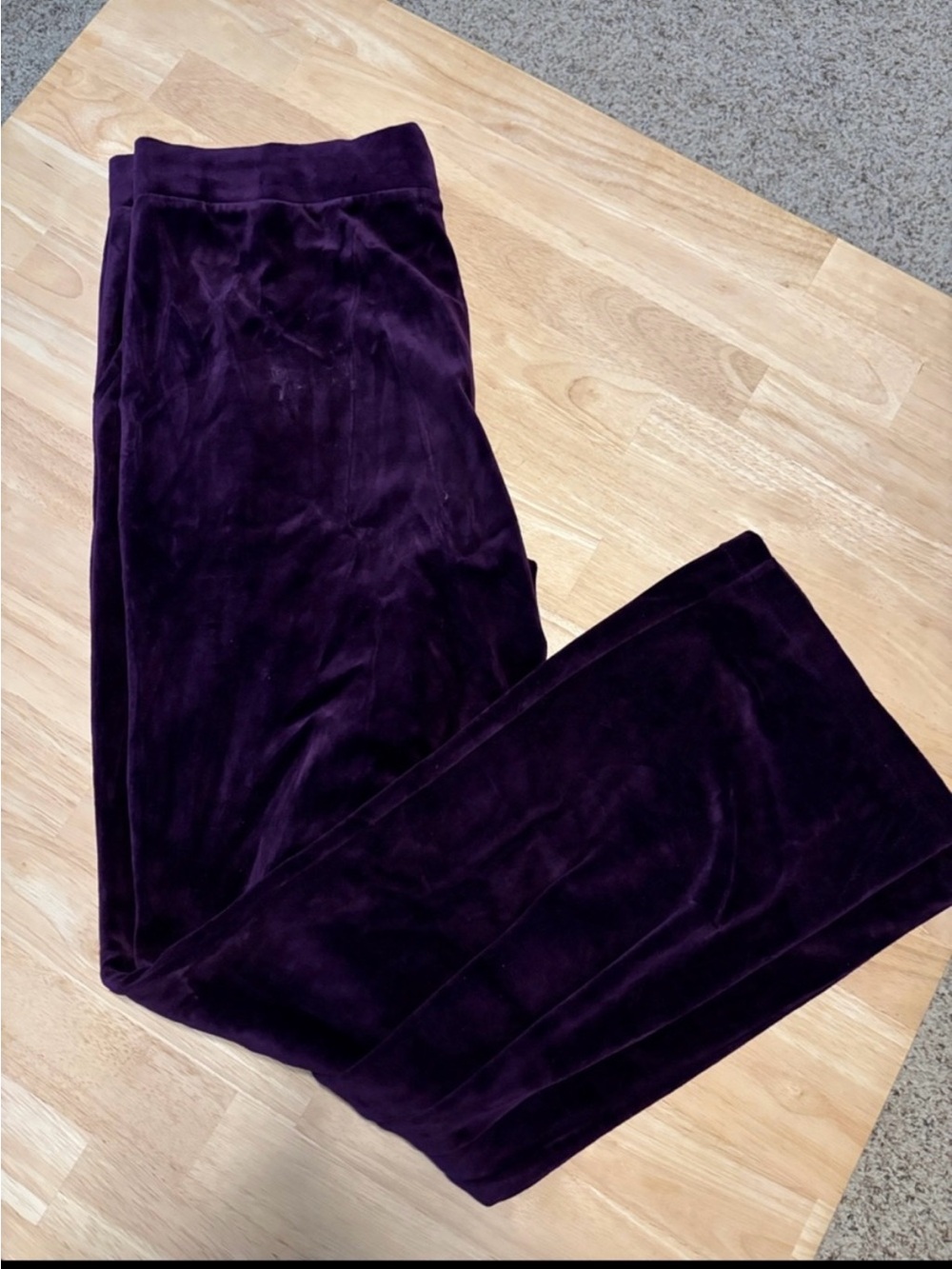 Ralph Lauren Velvet Wide-Leg Pants - Deep Purple